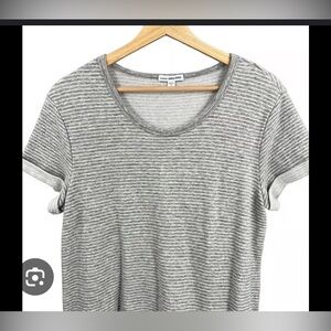 James Perse Gray Striped Short Sleeve Tee, size 4